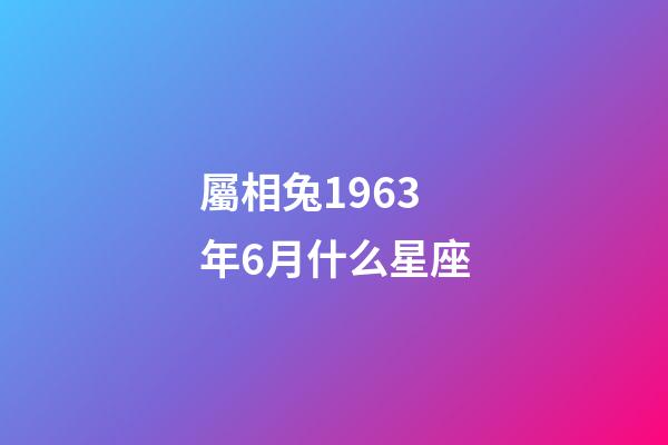 屬相兔1963年6月什么星座