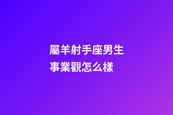 屬羊射手座男生事業觀怎么樣-第1張-星座運勢-玄機派