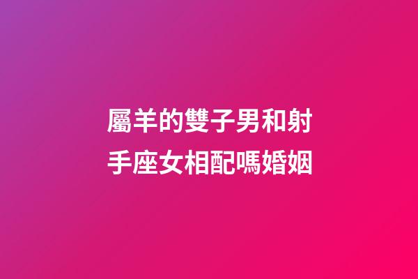 屬羊的雙子男和射手座女相配嗎婚姻