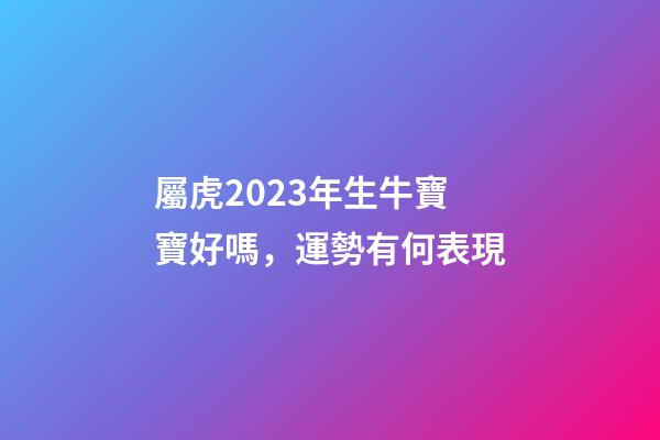 屬虎2023年生牛寶寶好嗎，運勢有何表現