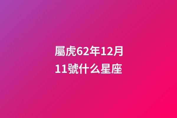 屬虎62年12月11號什么星座-第1張-星座運勢-玄機派