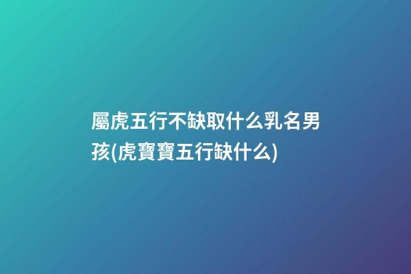 屬虎五行不缺取什么乳名男孩(虎寶寶五行缺什么)