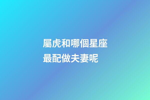 屬虎和哪個星座最配做夫妻呢-第1張-星座運勢-玄機派