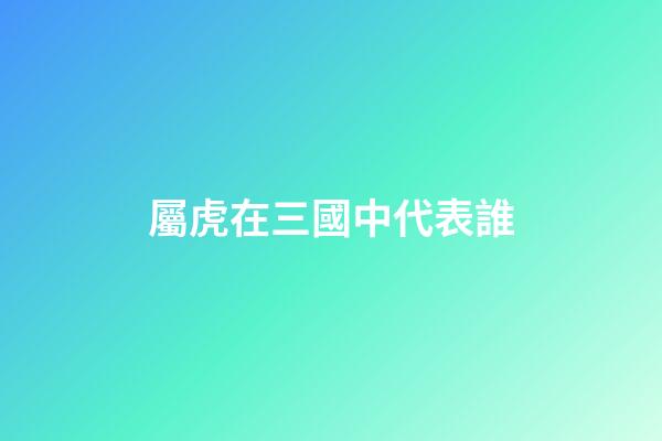 屬虎在三國中代表誰