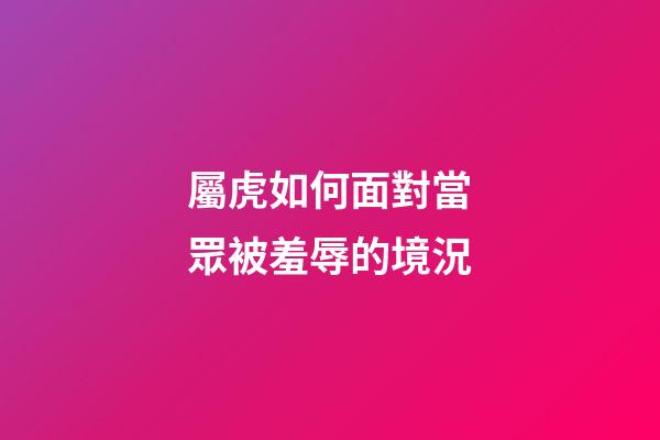 屬虎如何面對當眾被羞辱的境況