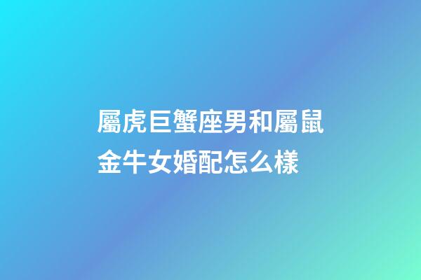 屬虎巨蟹座男和屬鼠金牛女婚配怎么樣-第1張-星座運(yùn)勢-玄機(jī)派