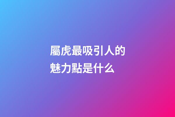 屬虎最吸引人的魅力點是什么