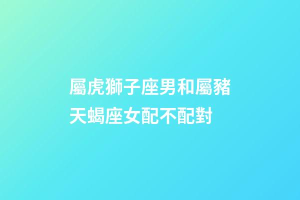 屬虎獅子座男和屬豬天蝎座女配不配對-第1張-星座運勢-玄機派
