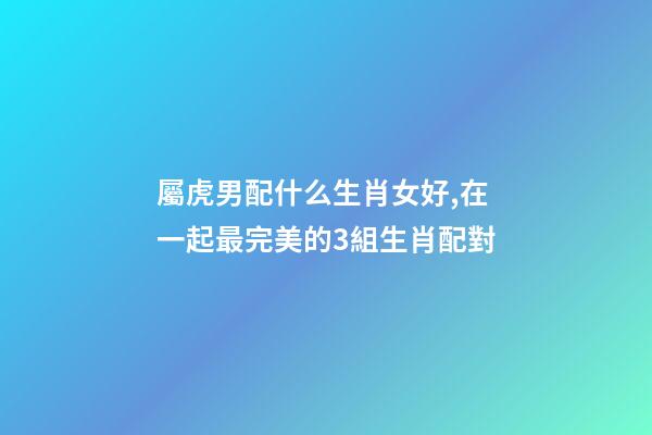 屬虎男配什么生肖女好,在一起最完美的3組生肖配對-第1張-觀點-玄機派