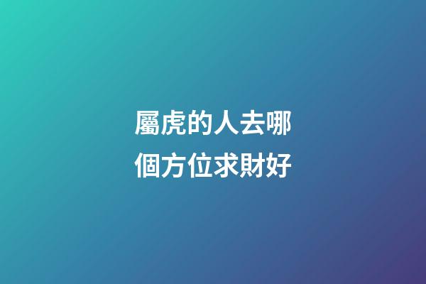 屬虎的人去哪個方位求財好