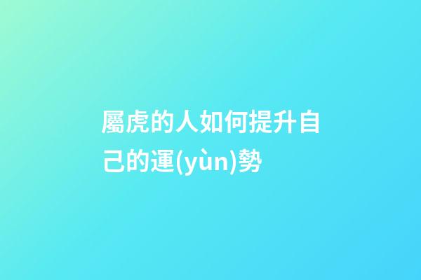屬虎的人如何提升自己的運(yùn)勢