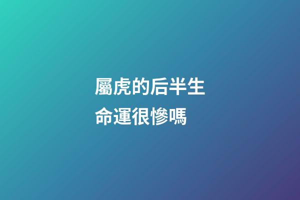 屬虎的后半生命運很慘嗎