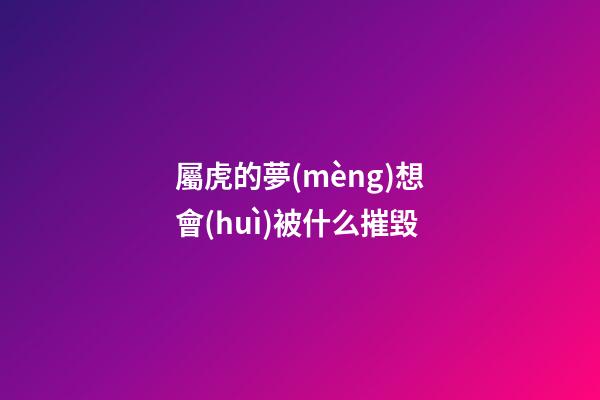 屬虎的夢(mèng)想會(huì)被什么摧毀
