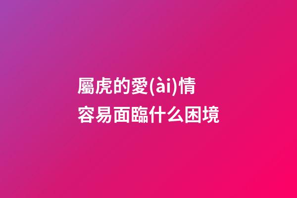 屬虎的愛(ài)情容易面臨什么困境