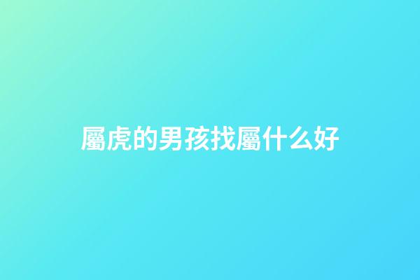 屬虎的男孩找屬什么好