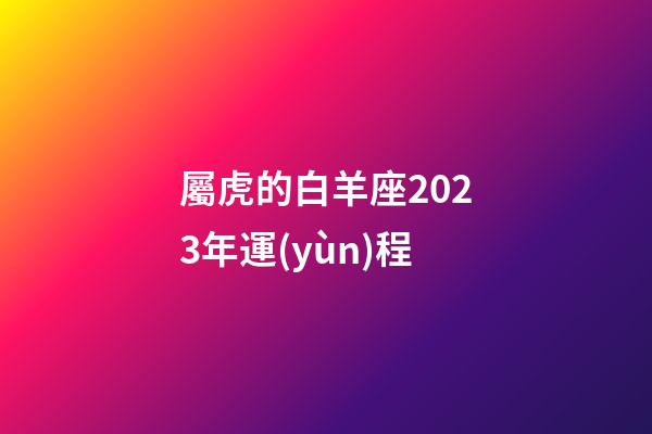 屬虎的白羊座2023年運(yùn)程-第1張-星座運(yùn)勢-玄機(jī)派