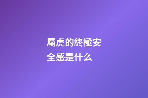 屬虎的終極安全感是什么