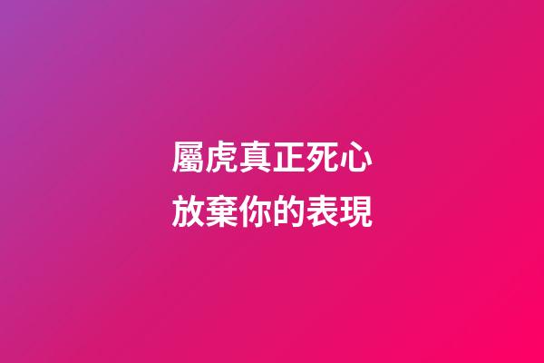 屬虎真正死心放棄你的表現