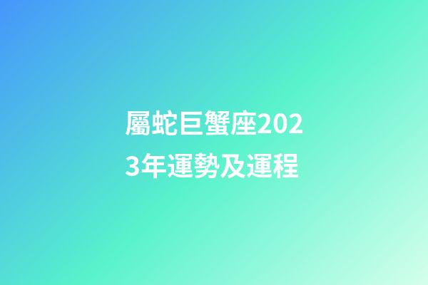 屬蛇巨蟹座2023年運勢及運程-第1張-星座運勢-玄機派