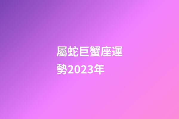 屬蛇巨蟹座運勢2023年-第1張-星座運勢-玄機派