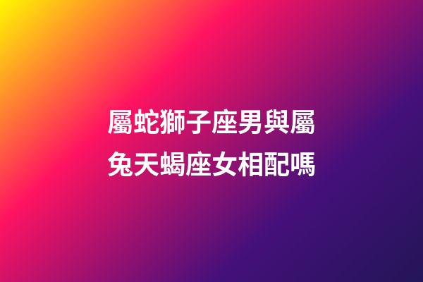 屬蛇獅子座男與屬兔天蝎座女相配嗎-第1張-星座運勢-玄機派