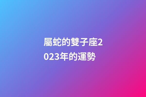 屬蛇的雙子座2023年的運勢-第1張-星座運勢-玄機派