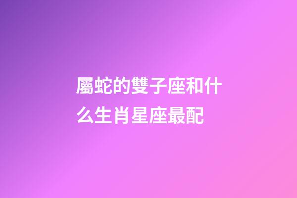 屬蛇的雙子座和什么生肖星座最配-第1張-星座運勢-玄機派
