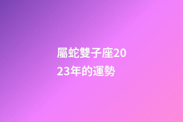屬蛇雙子座2023年的運勢-第1張-星座運勢-玄機派