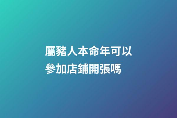 屬豬人本命年可以參加店鋪開張嗎