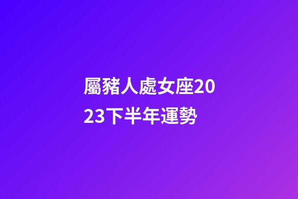 屬豬人處女座2023下半年運勢-第1張-星座運勢-玄機派