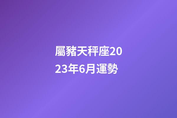 屬豬天秤座2023年6月運勢-第1張-星座運勢-玄機派