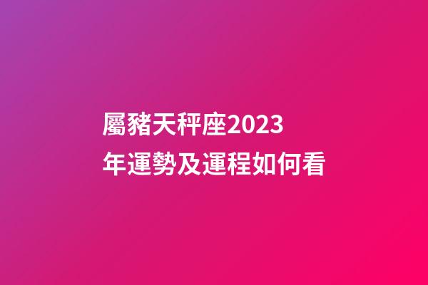 屬豬天秤座2023年運勢及運程如何看-第1張-星座運勢-玄機派