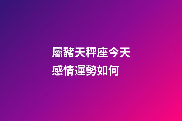 屬豬天秤座今天感情運勢如何-第1張-星座運勢-玄機派