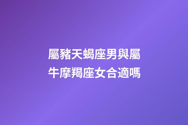 屬豬天蝎座男與屬牛摩羯座女合適嗎-第1張-星座運(yùn)勢-玄機(jī)派