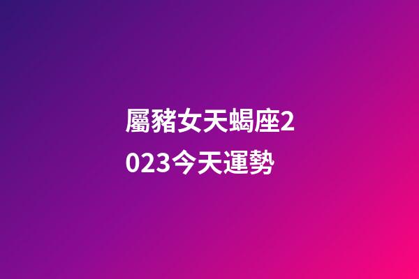 屬豬女天蝎座2023今天運勢-第1張-星座運勢-玄機派