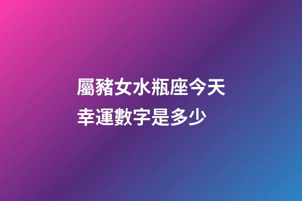 屬豬女水瓶座今天幸運數字是多少-第1張-星座運勢-玄機派