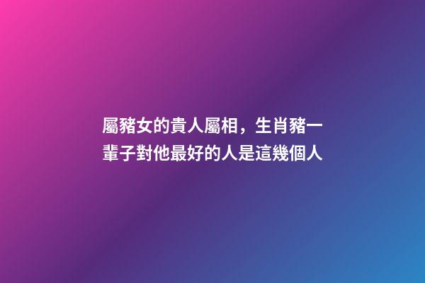屬豬女的貴人屬相，生肖豬一輩子對他最好的人是這幾個人-第1張-觀點-玄機派