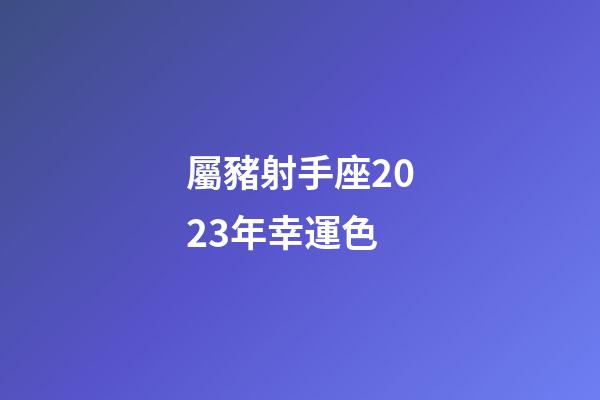 屬豬射手座2023年幸運色-第1張-星座運勢-玄機派
