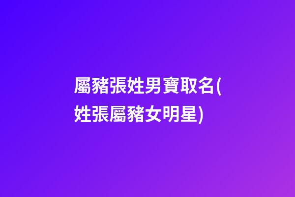屬豬張姓男寶取名(姓張屬豬女明星)