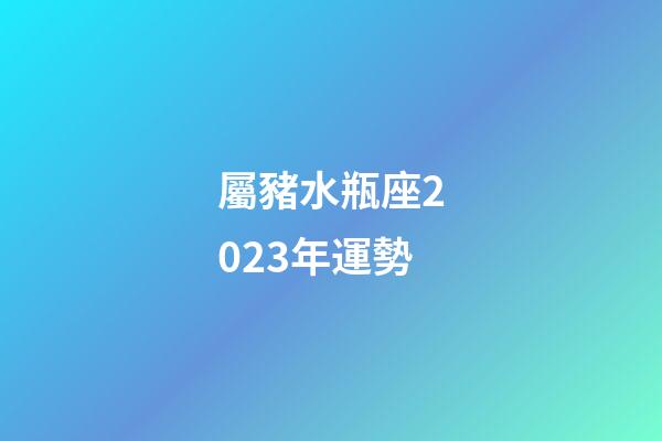 屬豬水瓶座2023年運勢-第1張-星座運勢-玄機(jī)派