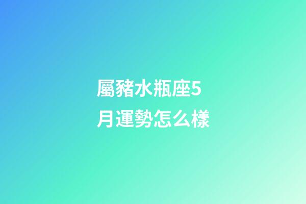 屬豬水瓶座5月運勢怎么樣-第1張-星座運勢-玄機派