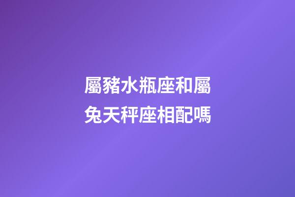 屬豬水瓶座和屬兔天秤座相配嗎-第1張-星座運勢-玄機派