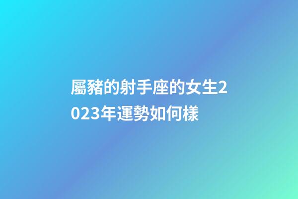 屬豬的射手座的女生2023年運勢如何樣-第1張-星座運勢-玄機派