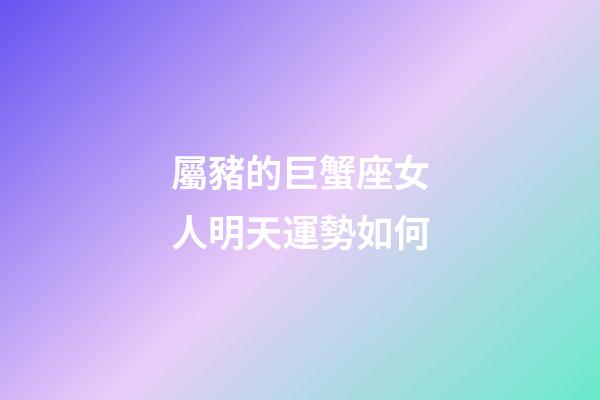 屬豬的巨蟹座女人明天運勢如何-第1張-星座運勢-玄機(jī)派