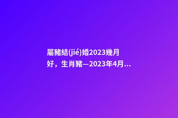 屬豬結(jié)婚2023幾月好，生肖豬—2023年4月各個方面運勢詳情!-第1張-觀點-玄機派