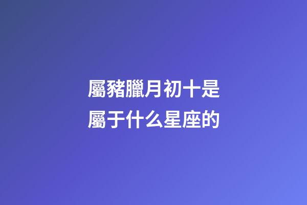 屬豬臘月初十是屬于什么星座的-第1張-星座運勢-玄機派