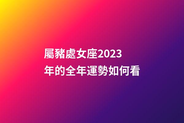 屬豬處女座2023年的全年運勢如何看-第1張-星座運勢-玄機派