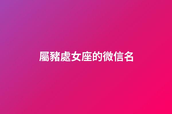 屬豬處女座的微信名-第1張-星座運(yùn)勢(shì)-玄機(jī)派