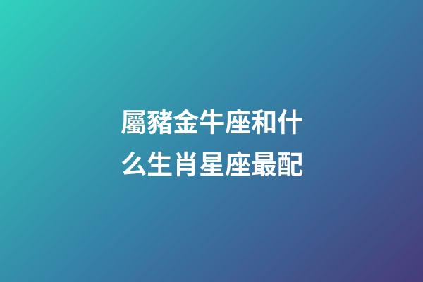 屬豬金牛座和什么生肖星座最配-第1張-星座運勢-玄機派