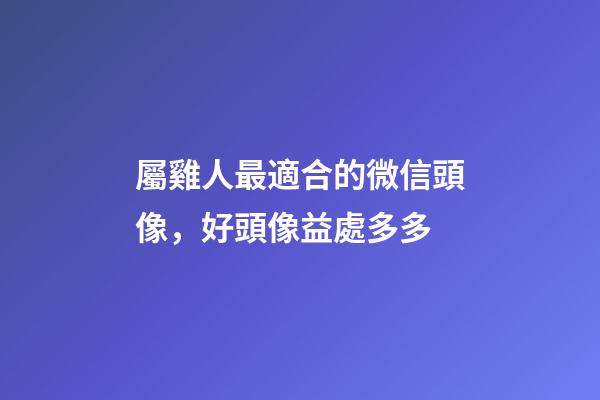 屬雞人最適合的微信頭像，好頭像益處多多